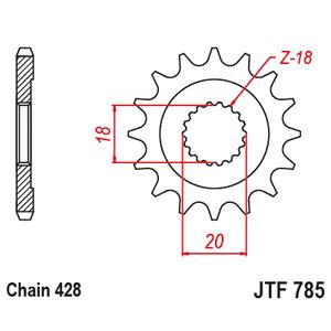 Pinion fata JT JTF 785-13 13T, 428