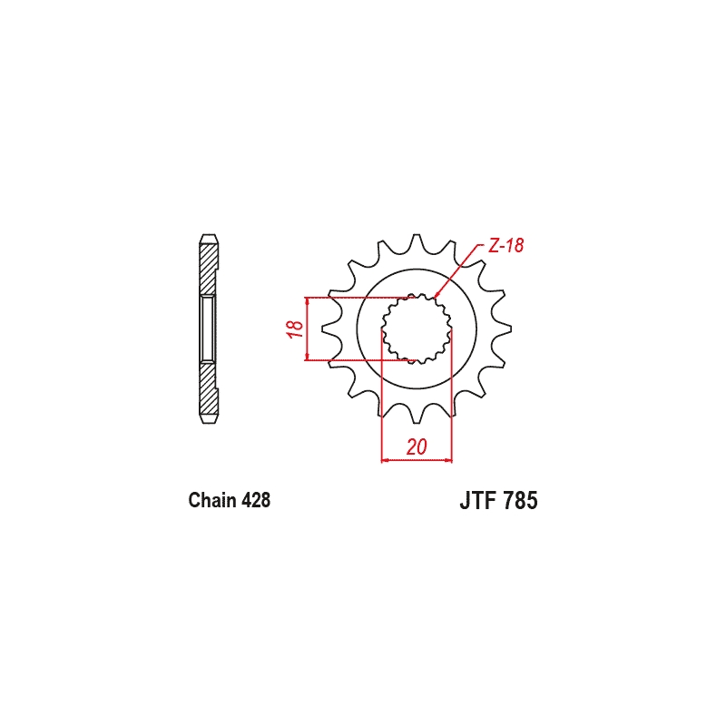 Pinion fata JT 13T, 428