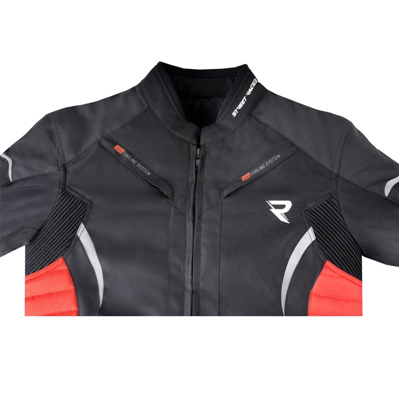 Jacheta moto Street Racer Evans negru-rosu