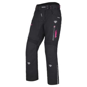 Pantaloni moto pentru femei RSA Greby 2 negru i roz pentru motociclete