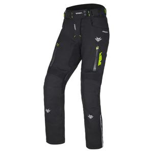 Pantaloni de motocicletă RSA Greby 2 pentru femei, negru-galben-fluo