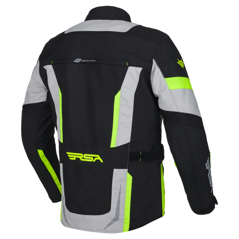 Jachetă pentru motociclete RSA EXO 2 negru-gri-galben-fluo