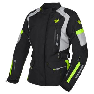 Jachetă de motocicletă pentru femei RSA EXO 2 negru-cenuiu-galben-fluo