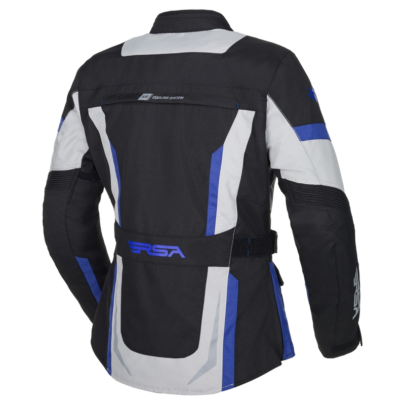 Jachetă de motocicletă pentru femei RSA EXO 2 negru-gri-albastru
