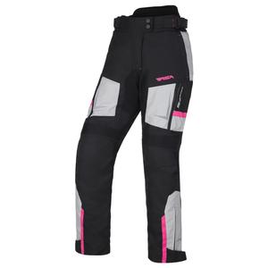 Pantaloni moto pentru femei RSA EXO 2 negru-cenușiu-roz