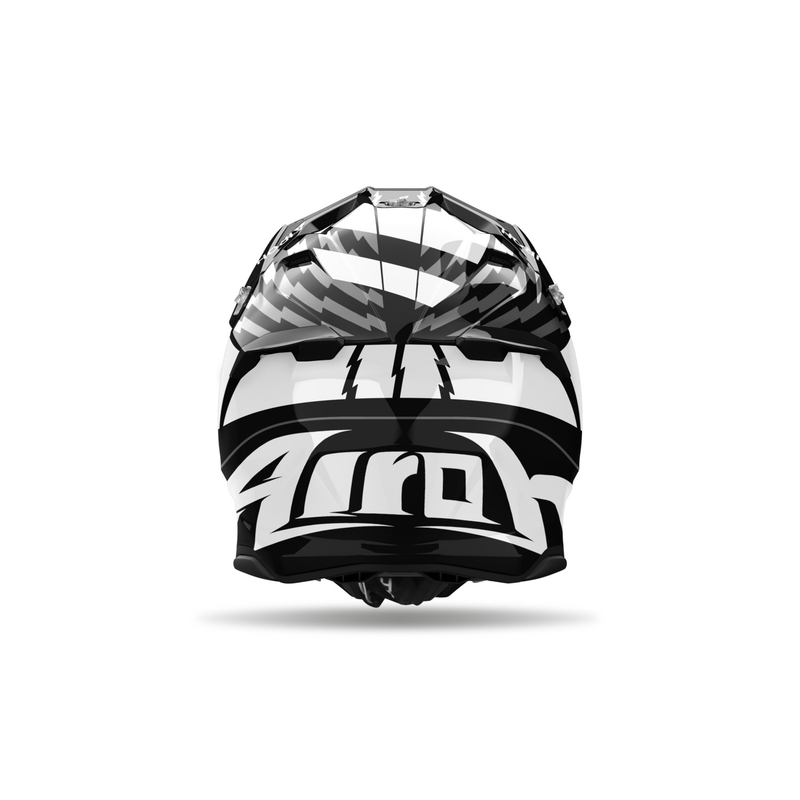 Casca motocross Airoh Twist 3 Thunder alb-negru lucios