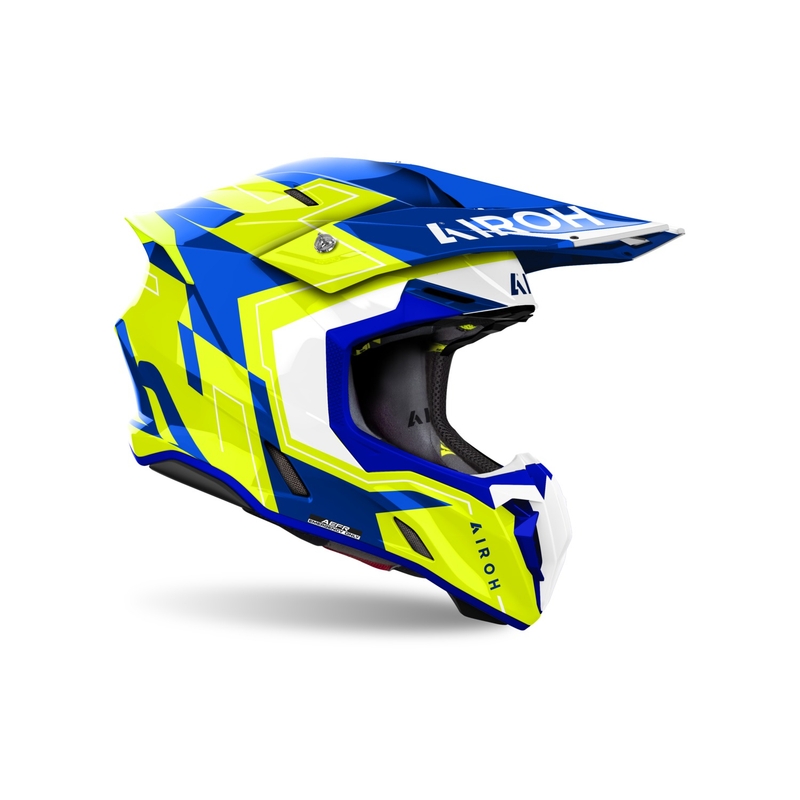 Casca motocross Airoh Twist 3 Dizzy albastru-galben lucios