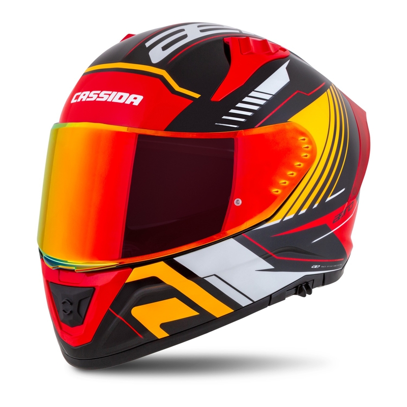Cassida moto integrala Cassida Aero Drome pearl negru-portocaliu-rosu-alb