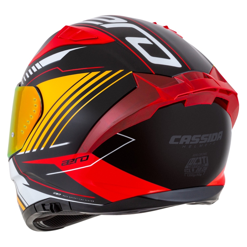 Cassida moto integrala Cassida Aero Drome pearl negru-portocaliu-rosu-alb