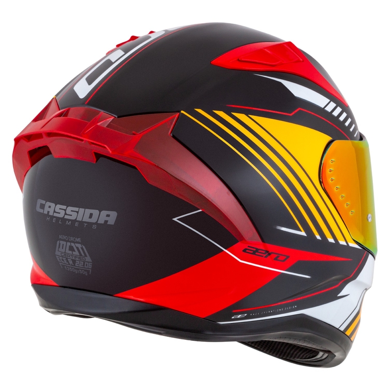 Cassida moto integrala Cassida Aero Drome pearl negru-portocaliu-rosu-alb