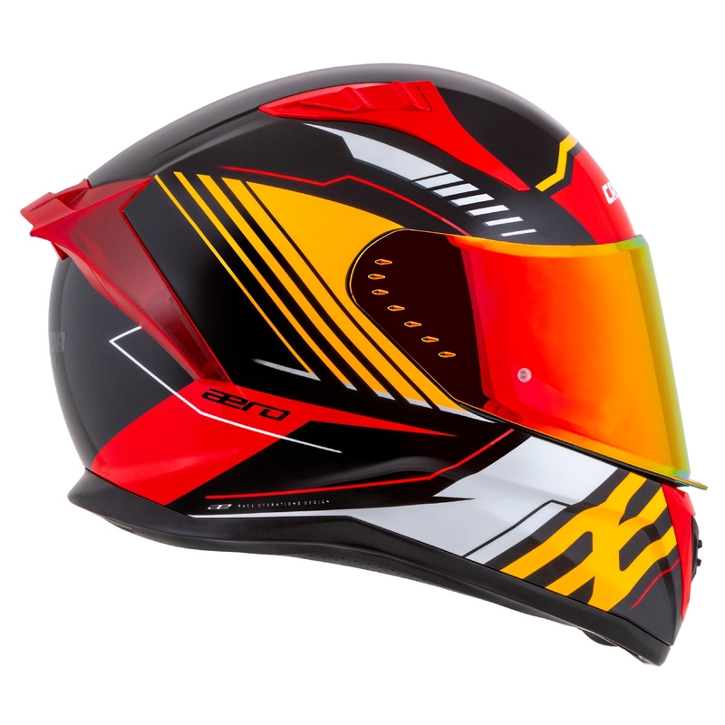 Cassida moto integrala Cassida Aero Drome pearl negru-portocaliu-rosu-alb