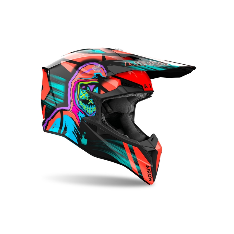 Cască motocross Airoh Wraaap Cyber portocaliu lucios