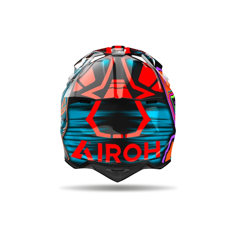 Cască motocross Airoh Wraaap Cyber portocaliu lucios