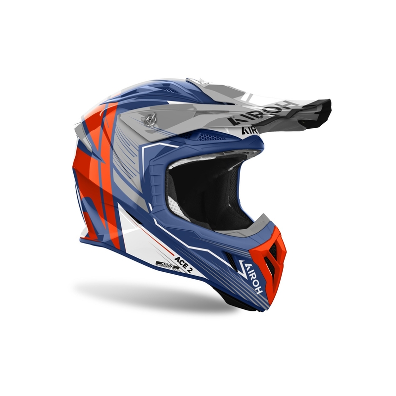 Cască motocross Airoh Aviator Ace 2 Engine, albastru lucios