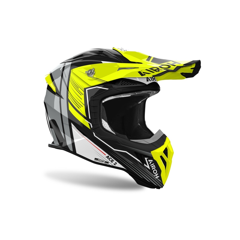 Cască de motocross Airoh Aviator Ace 2 Engine, galben lucios