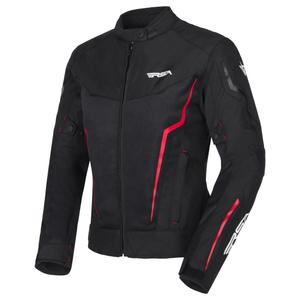 Jachetă de motocicletă pentru femei RSA Bolt negru, alb și roșu