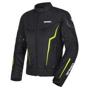 Jachetă de motocicletă pentru femei RSA Bolt Black-White-Fluo Yellow