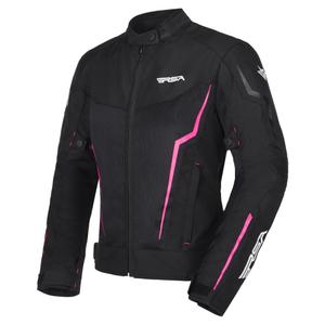 Jachetă de motocicletă pentru femei RSA Bolt negru, alb și roz