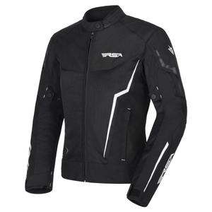 Jachetă de motocicletă pentru femei RSA Bolt negru și alb