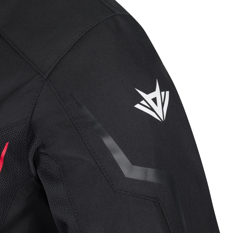 Jachetă de motociclist RSA Bolt negru-alb-roșu