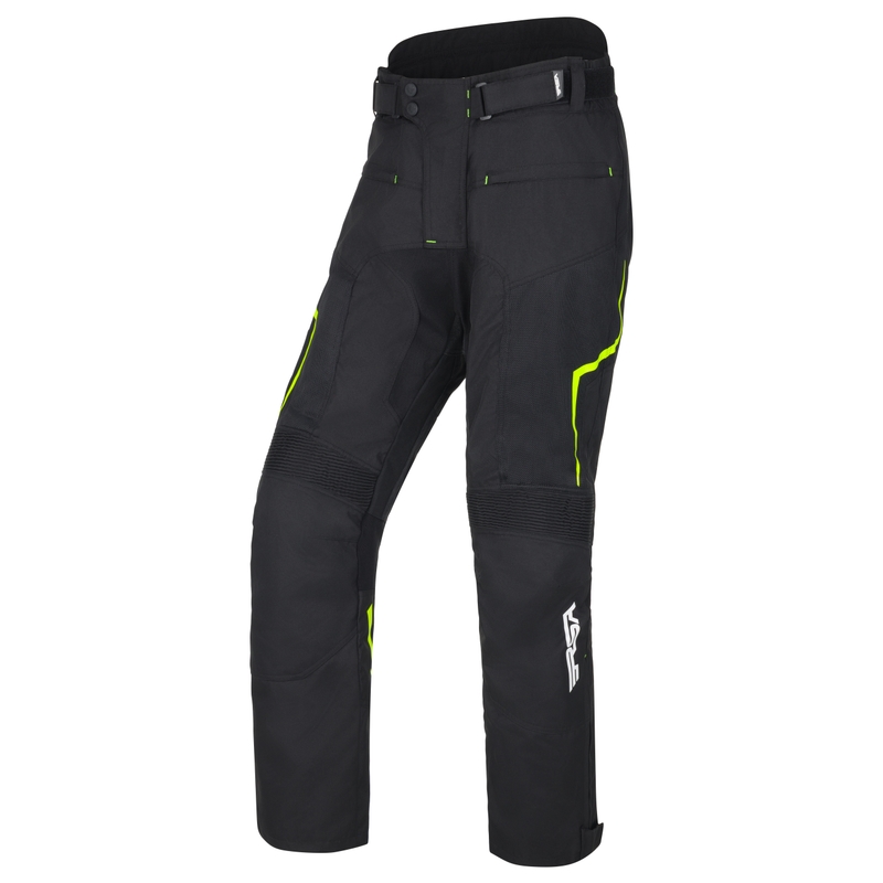RSA Bolt pantaloni de motocicletă negru-alb-alb-galben-fluo