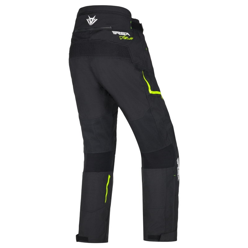 RSA Bolt pantaloni de motocicletă negru-alb-alb-galben-fluo