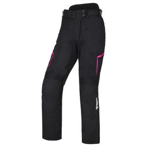 Pantaloni moto pentru femei RSA Bolt negru, alb i roz pentru motociclete RSA Bolt