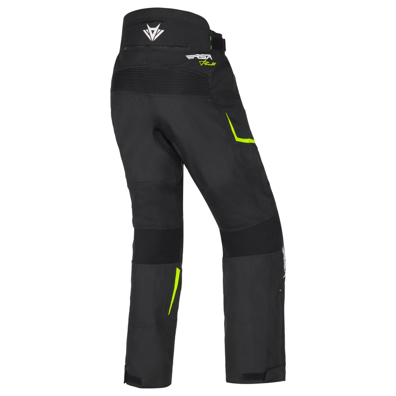 Pantaloni de motocicletă pentru femei RSA Bolt Black-White-Fluo Yellow