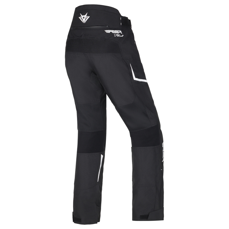 Pantaloni moto pentru femei RSA Bolt negru i alb pentru motociclete RSA Bolt