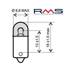 Bec RMS 246510411 12V 4W, BA9S Alb