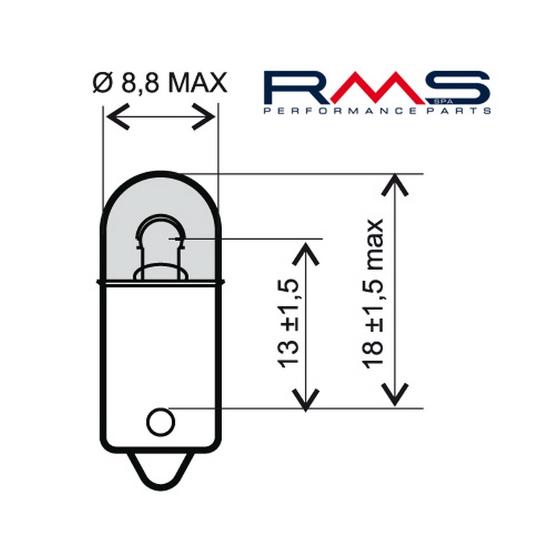 Bec RMS 12V 4W, BA9S Alb