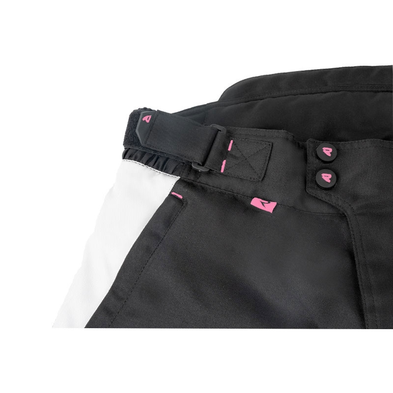 Pantaloni moto dama Street Racer Hilax negru-gri-roz