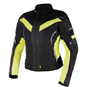 Jachetă de motocicletă Street Racer Evans Air de damă negru-galben fluo