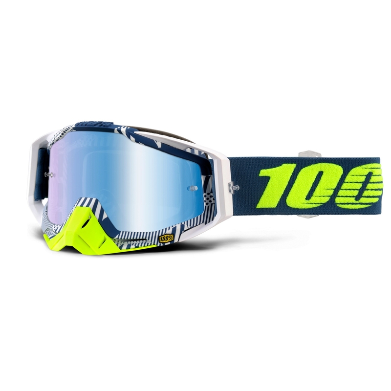 100% Ochelari de protecție Racecraft Eclipse (plexi albastru cromat + plexi transparent)