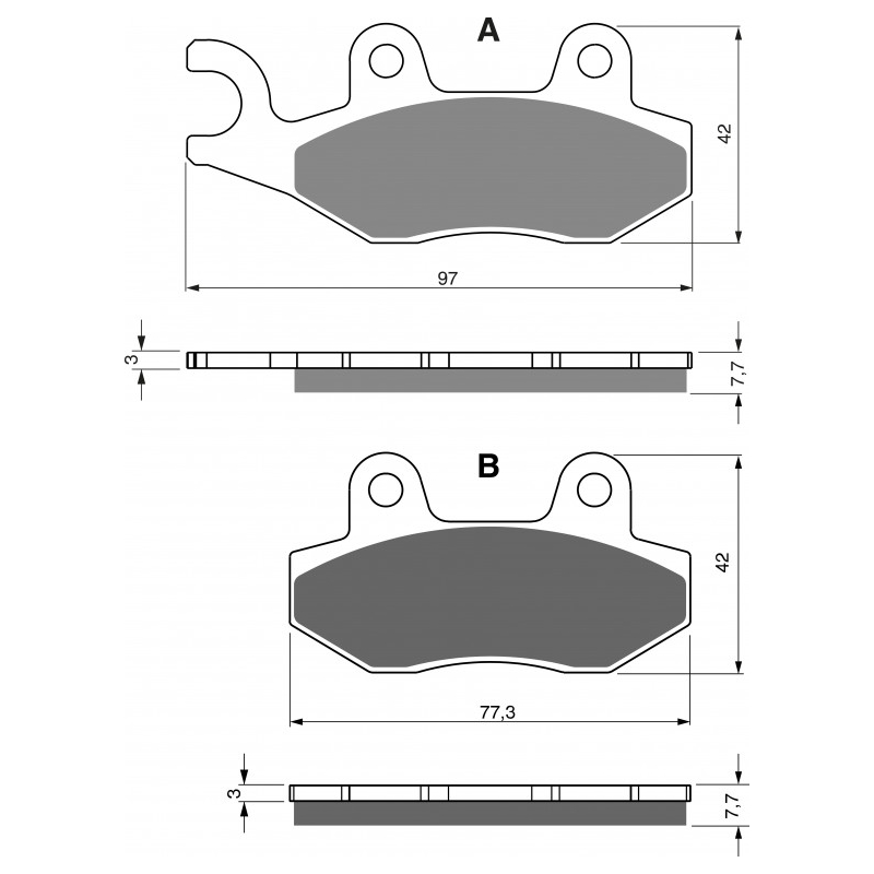 Placute de frana GOLDFREN S33 STREET FRONT