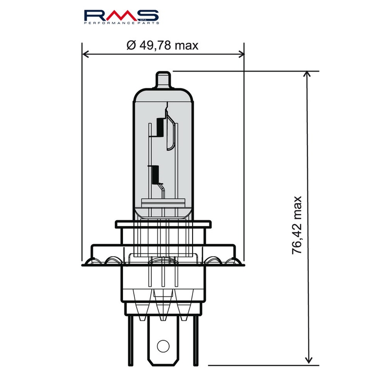 Bec RMS 12V 35/35W, H4 Alb