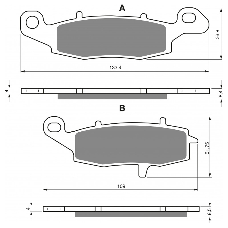 Placute de frana GOLDFREN S33 STREET FRONT