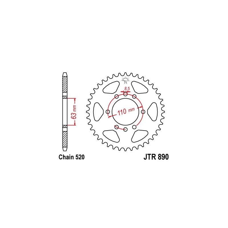 Foaie spate JT 45T, 520 Black zinc