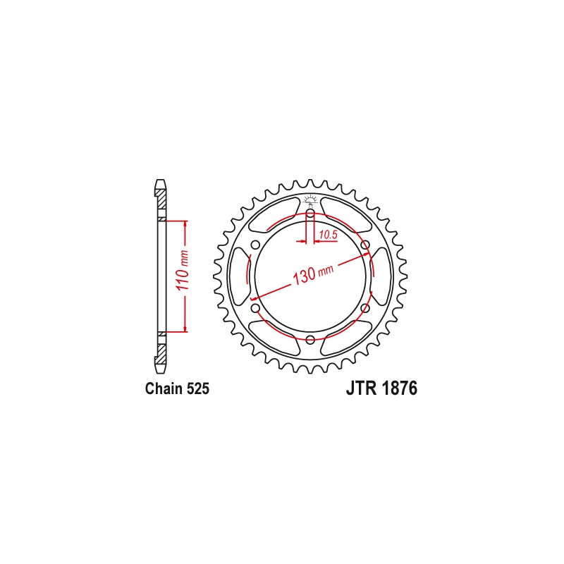 Foaie spate JT 45T, 525 Black Zinc