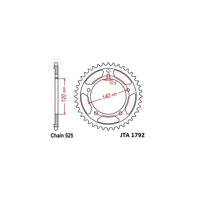 Foaie spate ALU JT 42T, 525