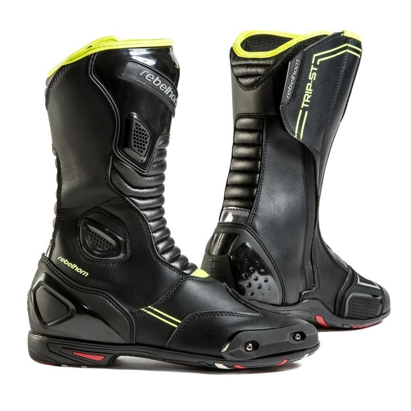Cizme de motocicletă Rebelhorn Trip ST CE negru-galben-fluo lichidare