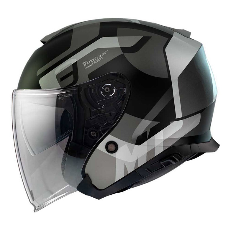 Cască de motocicletă deschisă MT Thunder 3 SV Jet Silton negru-gri pentru motociclete lichidare