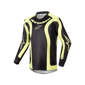 Tricoul de motocross pentru copii Alpinestars Racer Lurv 2024 negru-fluo-galben