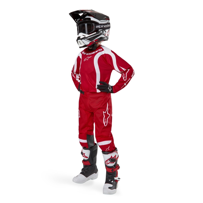 Copii Motocross Jersey Alpinestars Racer Lurv 2024 roșu și alb