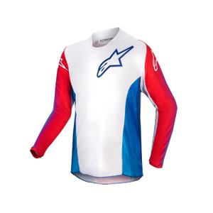 Tricoul de motocros pentru copii Alpinestars Racer Pneuma 2024 alb-albastru-roșu