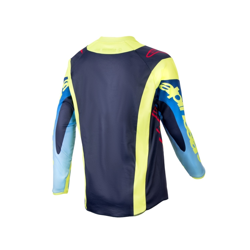 Tricoul de motocros pentru copii Alpinestars Racer Hoen 2024 galben-albastru-roșu fluo