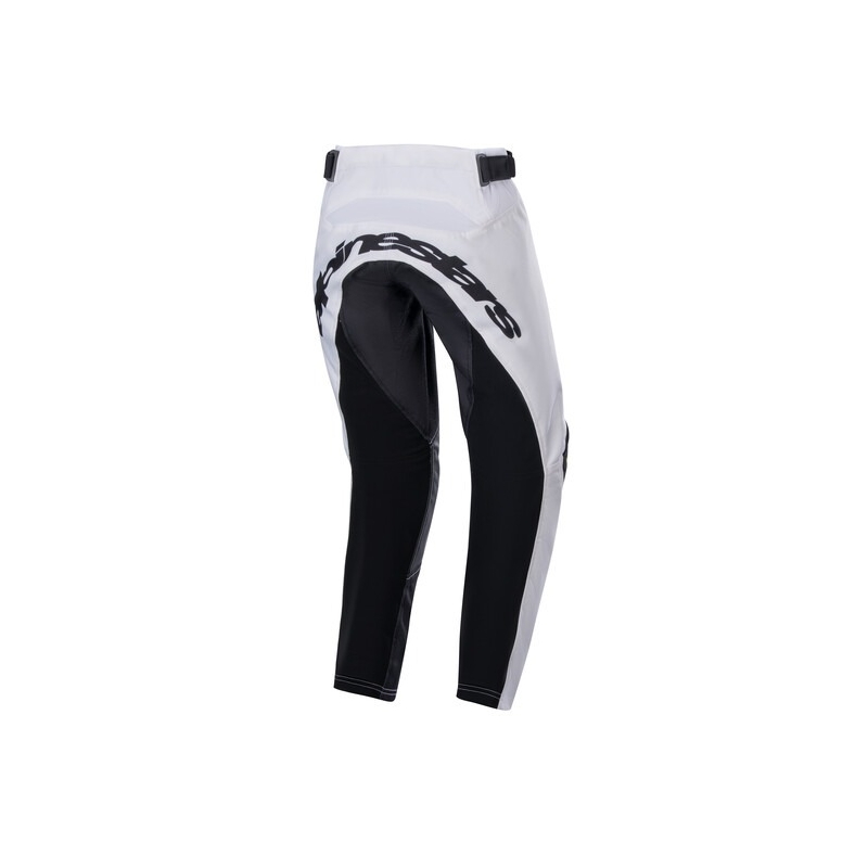 Pantaloni Motocross Alpinestars Racer Lucent pentru copii Alb-Negru-Galben Fluto