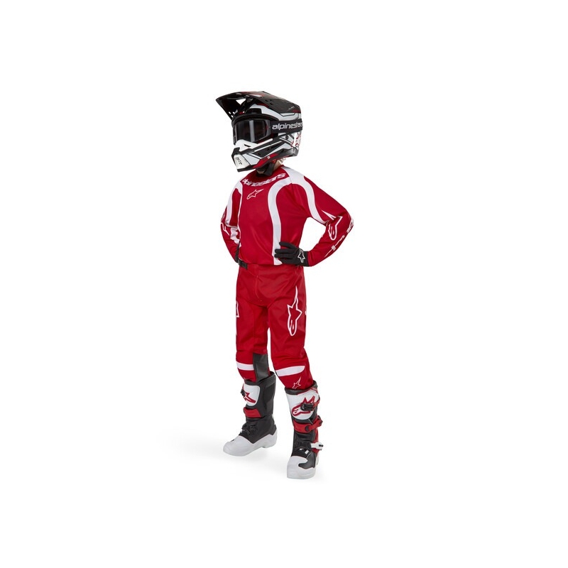 Alpinestars Racer Lurv 2024 Pantaloni Motocross pentru copii roșu și alb