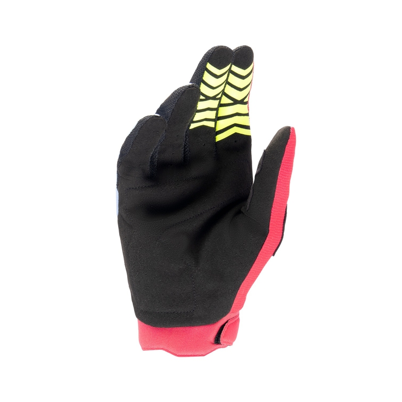 Alpinestars Full Bore 2024 mănuși de motocross pentru copii albastru deschis-roșu-galben-fluo-galben-negru