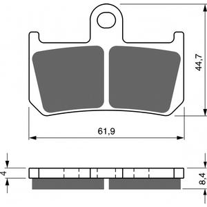 Placute de frana GOLDFREN 246 S33 STREET FRONT (1 set = 2pcs small, 2pcs large)